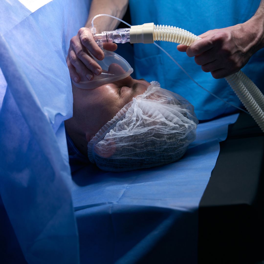 Patient during surgery.