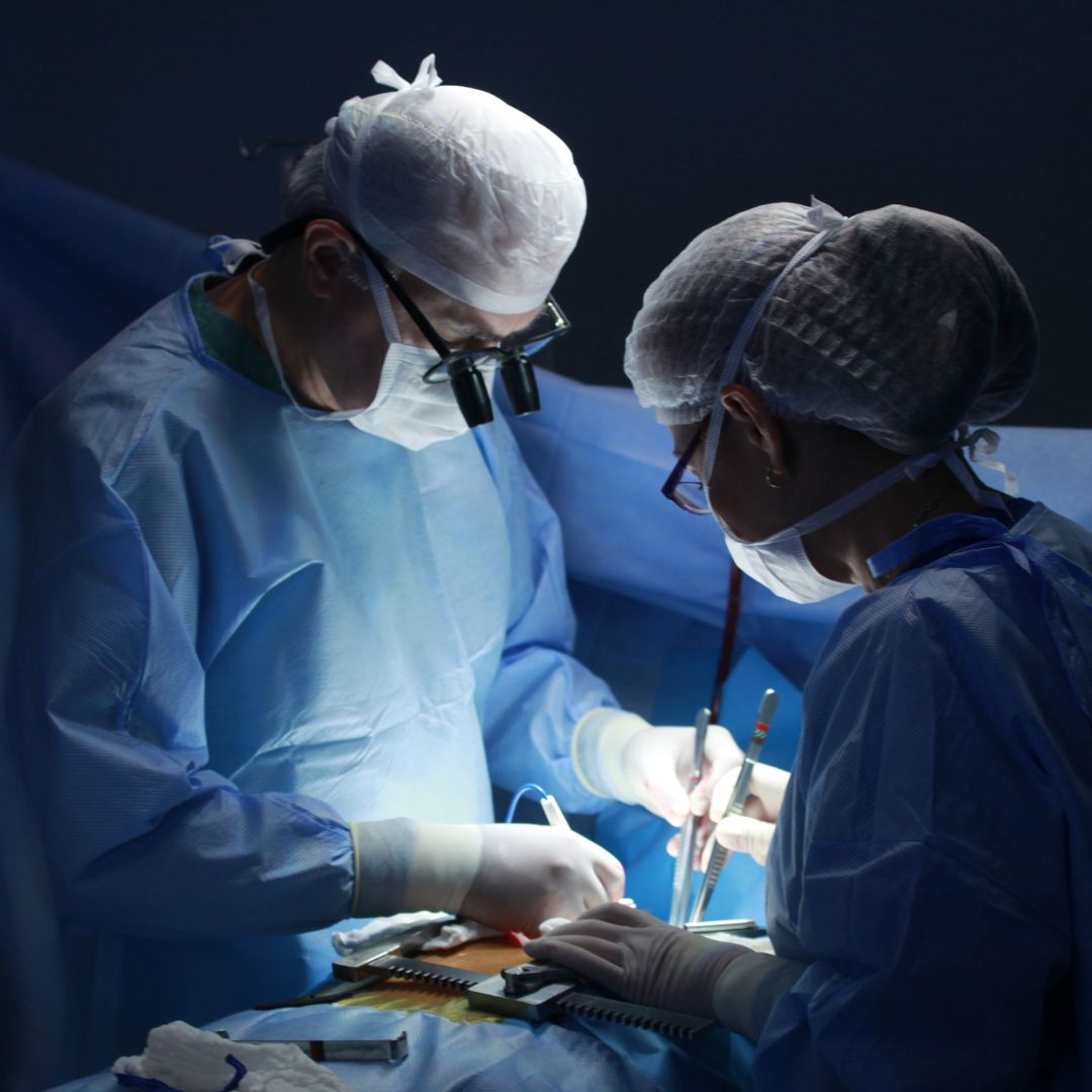 Doctors in an operating room. 